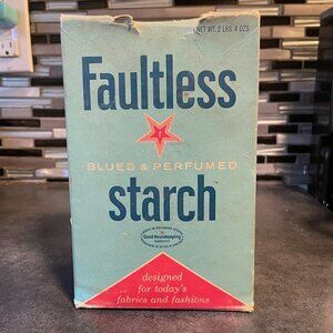 Vintage Faultless Starch 12oz Blued & Perfumed Dry Powder 1970s Empty